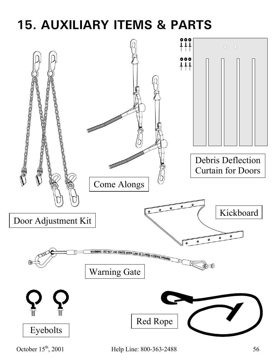 Auxiliary items & parts | Vestil CC-30-MC User Manual | Page 57 / 59