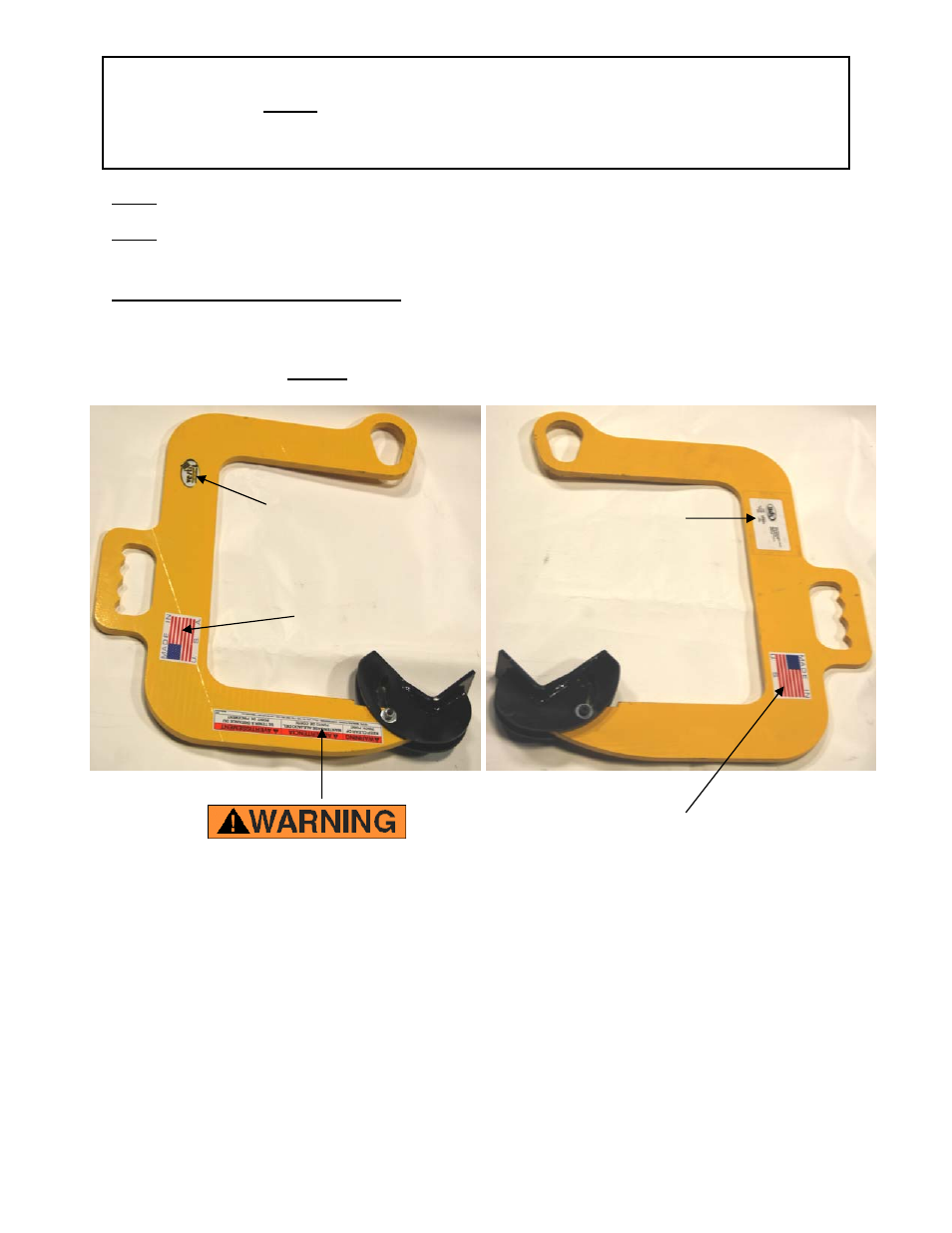 Hazard identification labels, Fig. 3: product safety label placement | Vestil CH series User Manual | Page 12 / 12