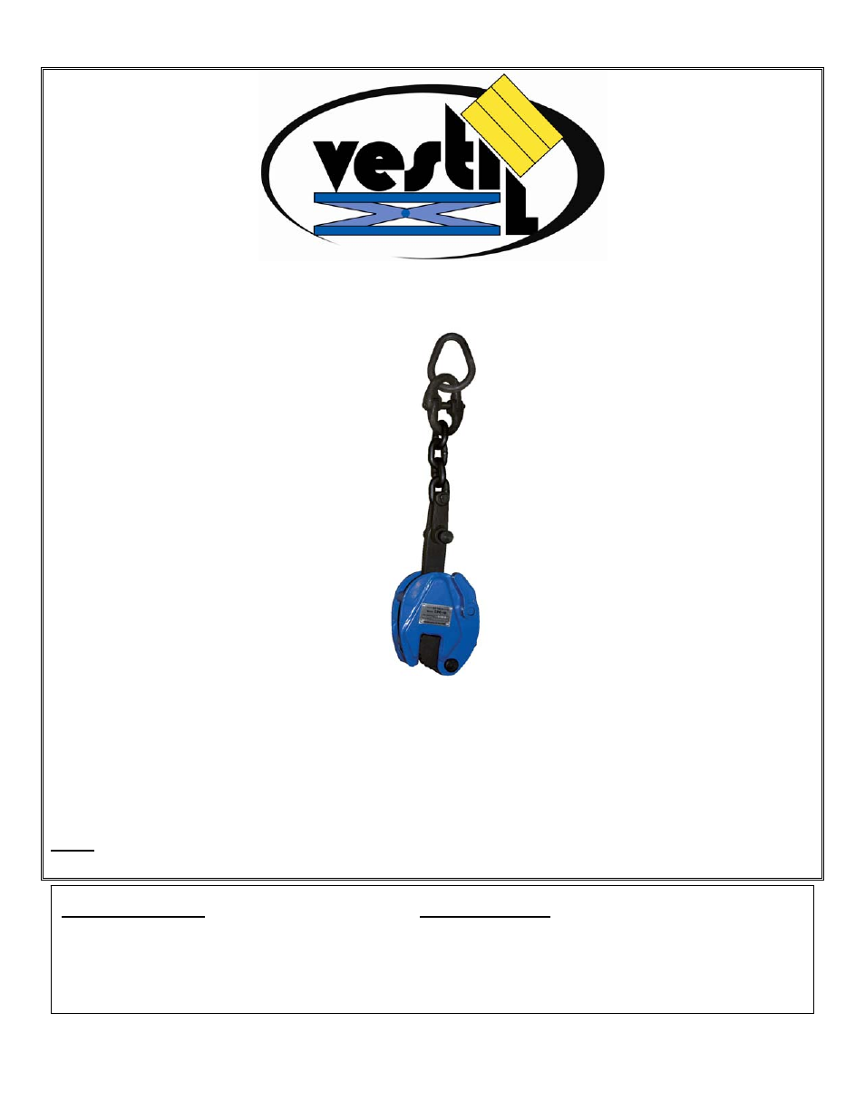 Vestil CPC User Manual | 10 pages
