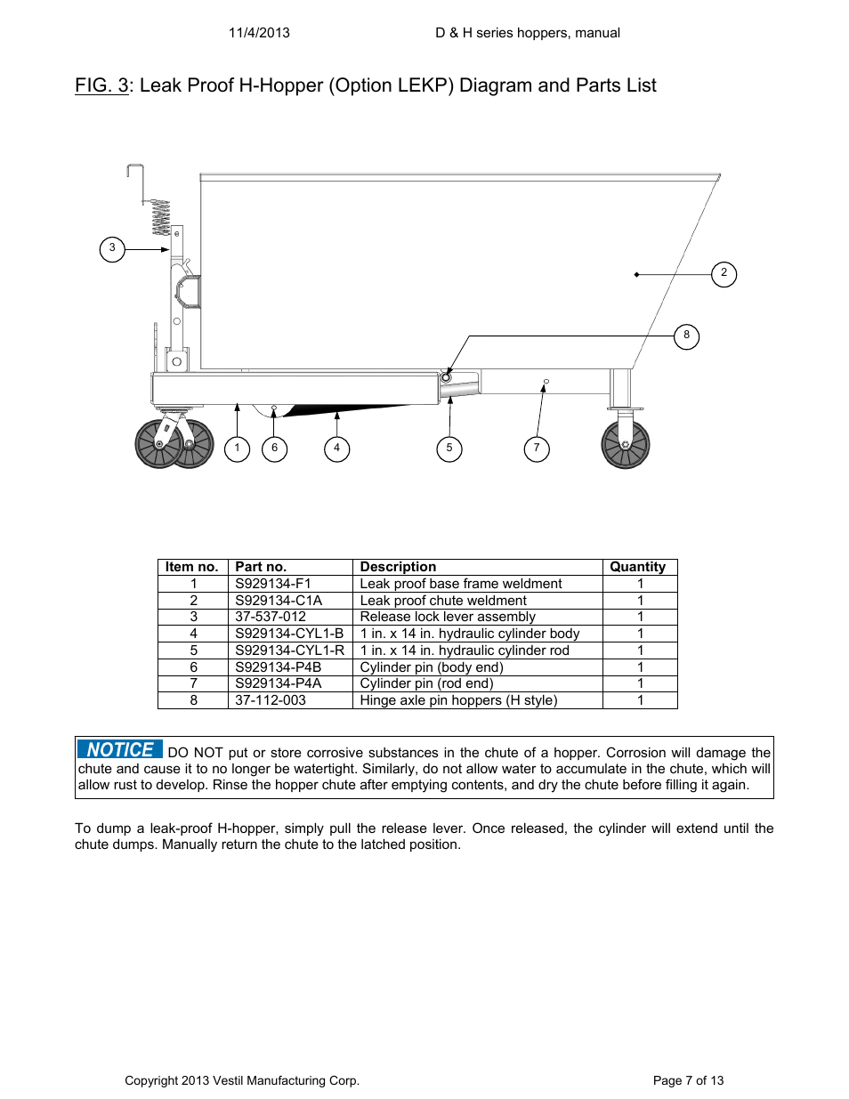 Vestil D series hoppers User Manual | Page 7 / 13