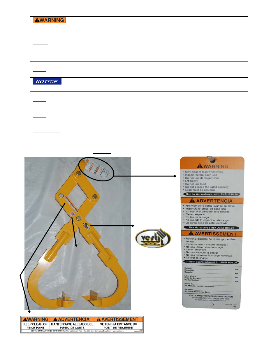 Markings, Fig. 2: product label placement | Vestil DLT series User Manual | Page 11 / 11