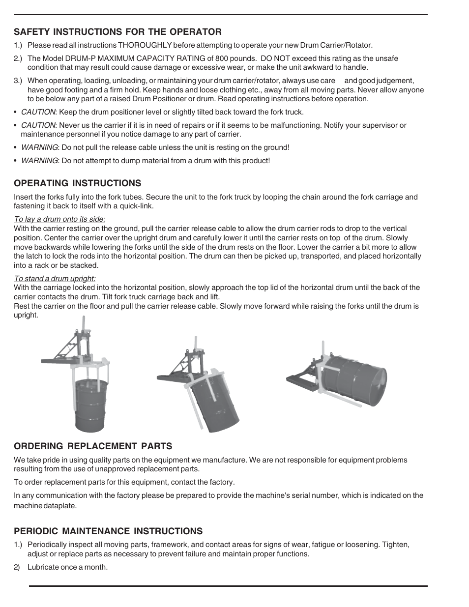 Vestil DRUM-P-30 User Manual | Page 2 / 4