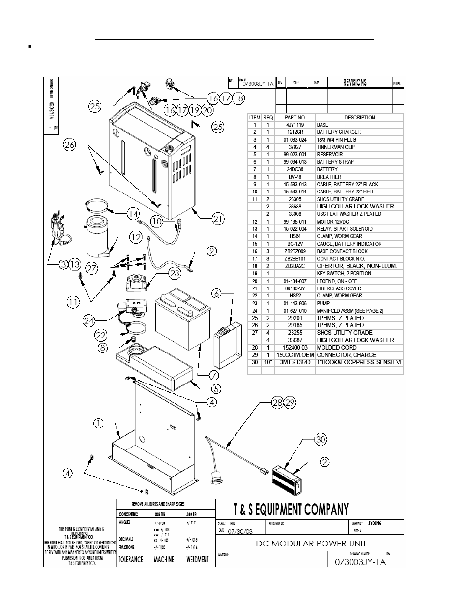 Modular power unit parts | Vestil EHLT, PST User Manual | Page 14 / 20