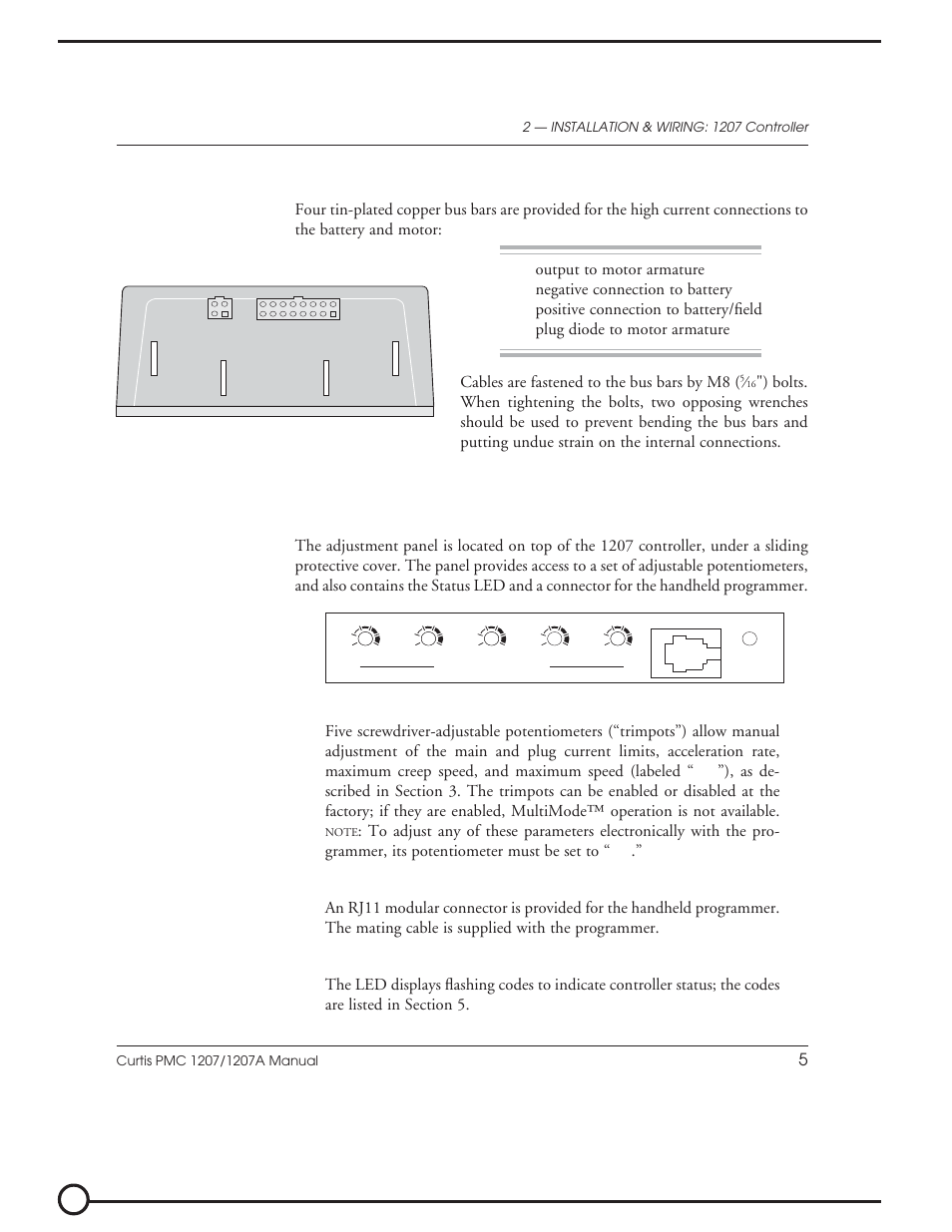 Output to motor armature, Negative connection to battery, Positive connection to battery/ﬁeld | M- a2 b+ b | Vestil EPT-30 User Manual | Page 12 / 144