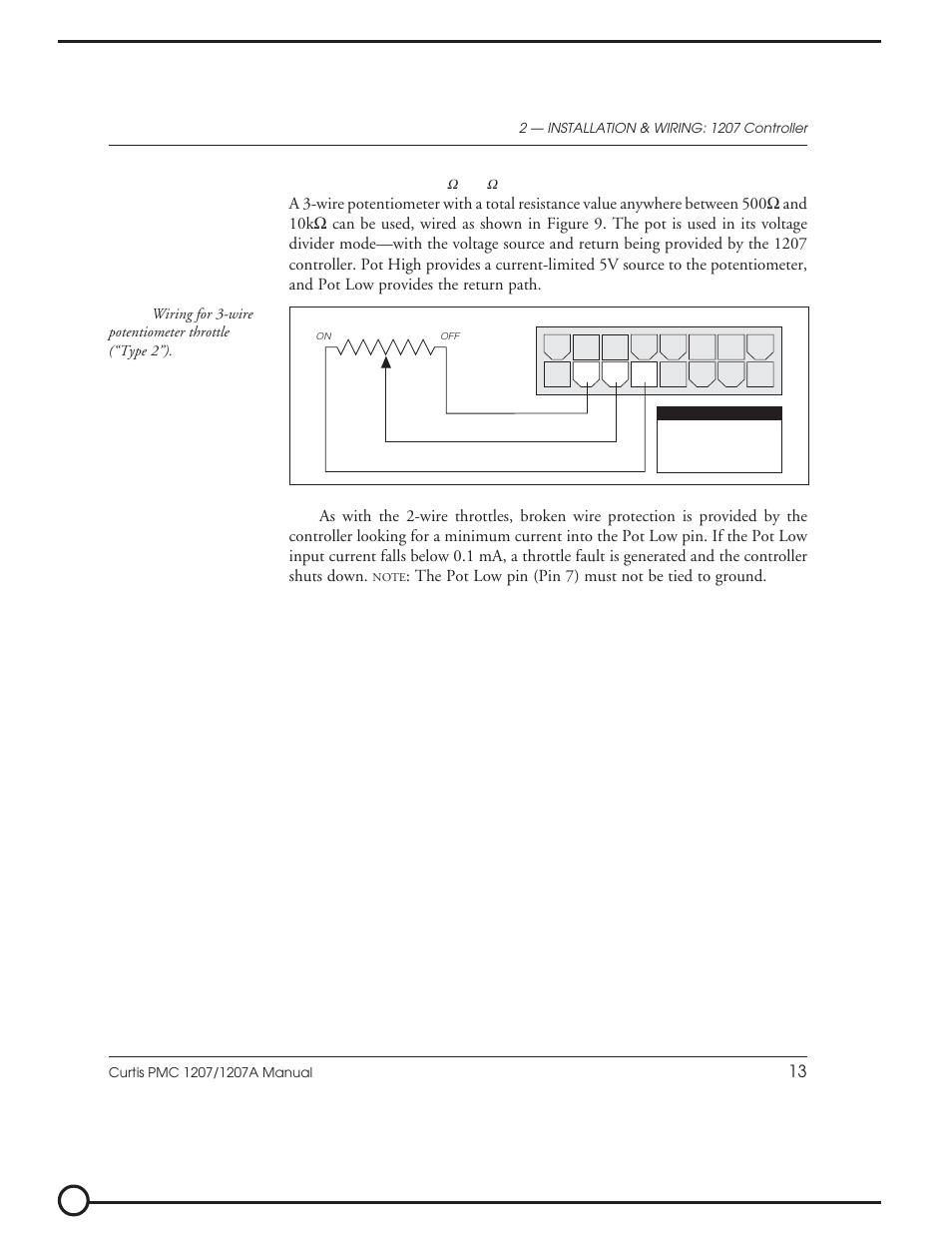 The pot low pin (pin 7) must not be tied to ground | Vestil EPT-30 User Manual | Page 20 / 144