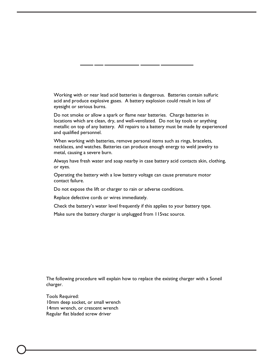 Battery charger changeout instructions | Vestil EPT-30 User Manual | Page 86 / 144