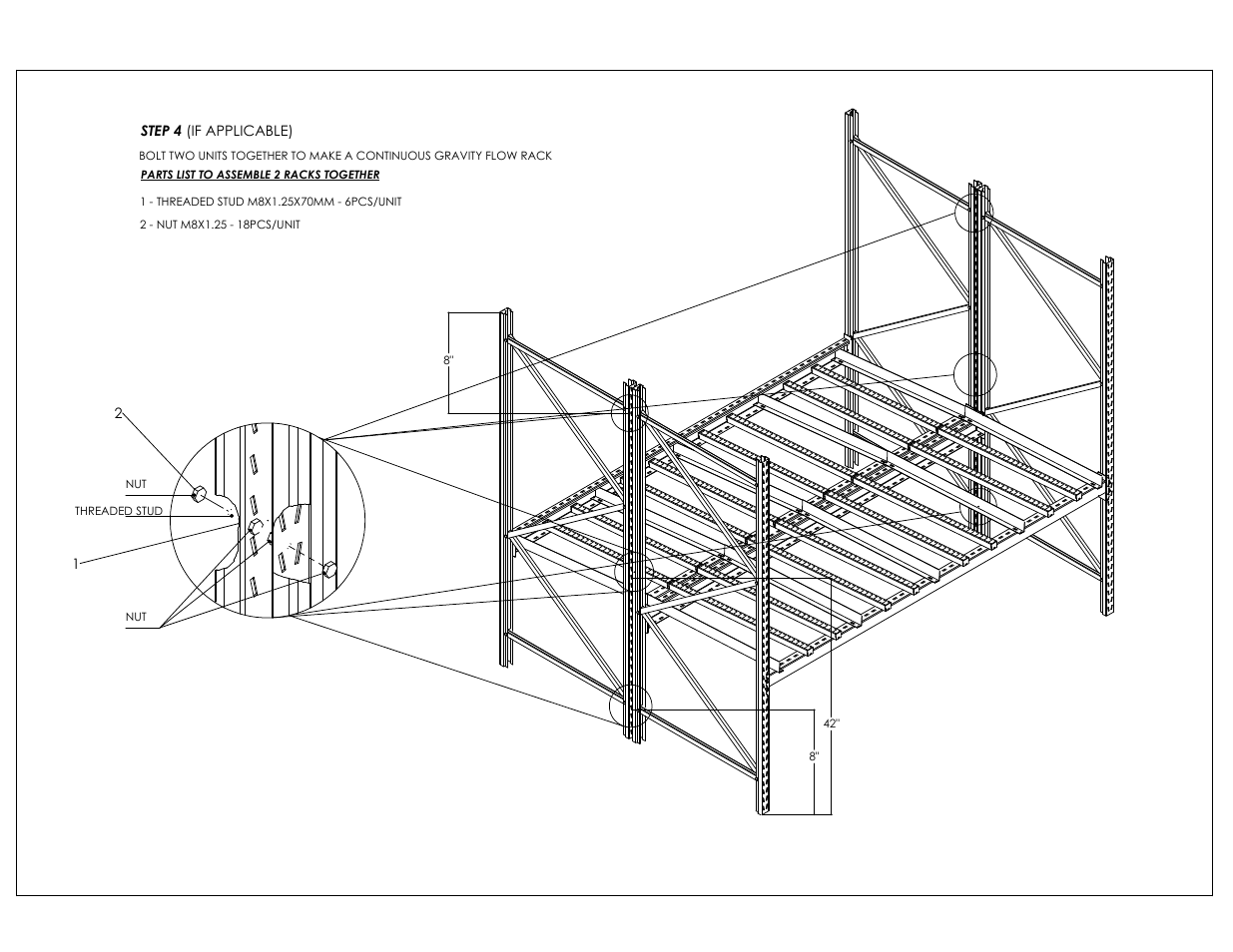 Gravity flow rack step 4 | Vestil FLOW Series User Manual | Page 4 / 8