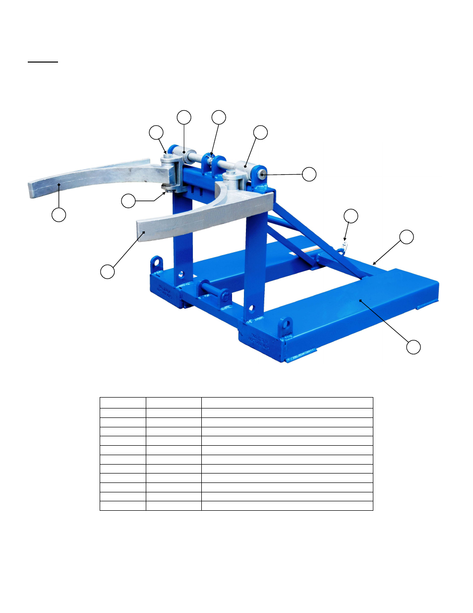 Item no. part no. description | Vestil FMDL User Manual | Page 6 / 12