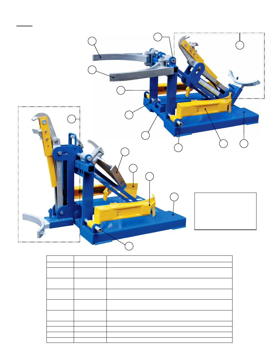 Item no. part no. description | Vestil FMDL User Manual | Page 8 / 12