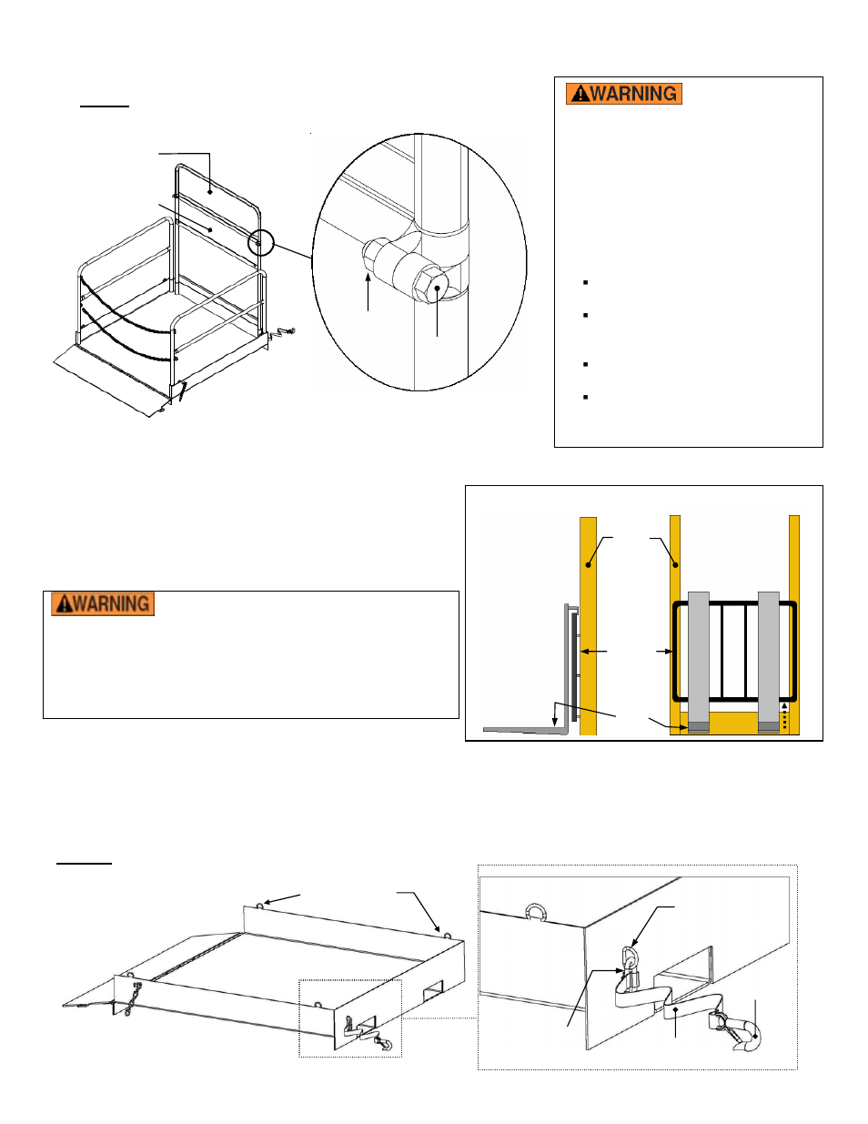 Fig. 5: safety strap attachment to platform | Vestil FTLP-5454 User Manual | Page 6 / 8
