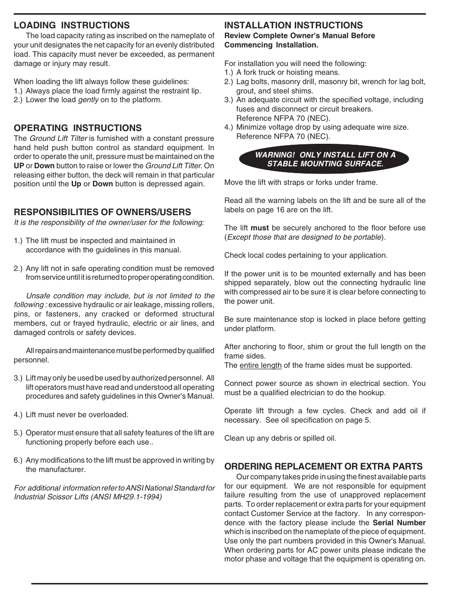 Vestil GLT-4000 User Manual | Page 2 / 16