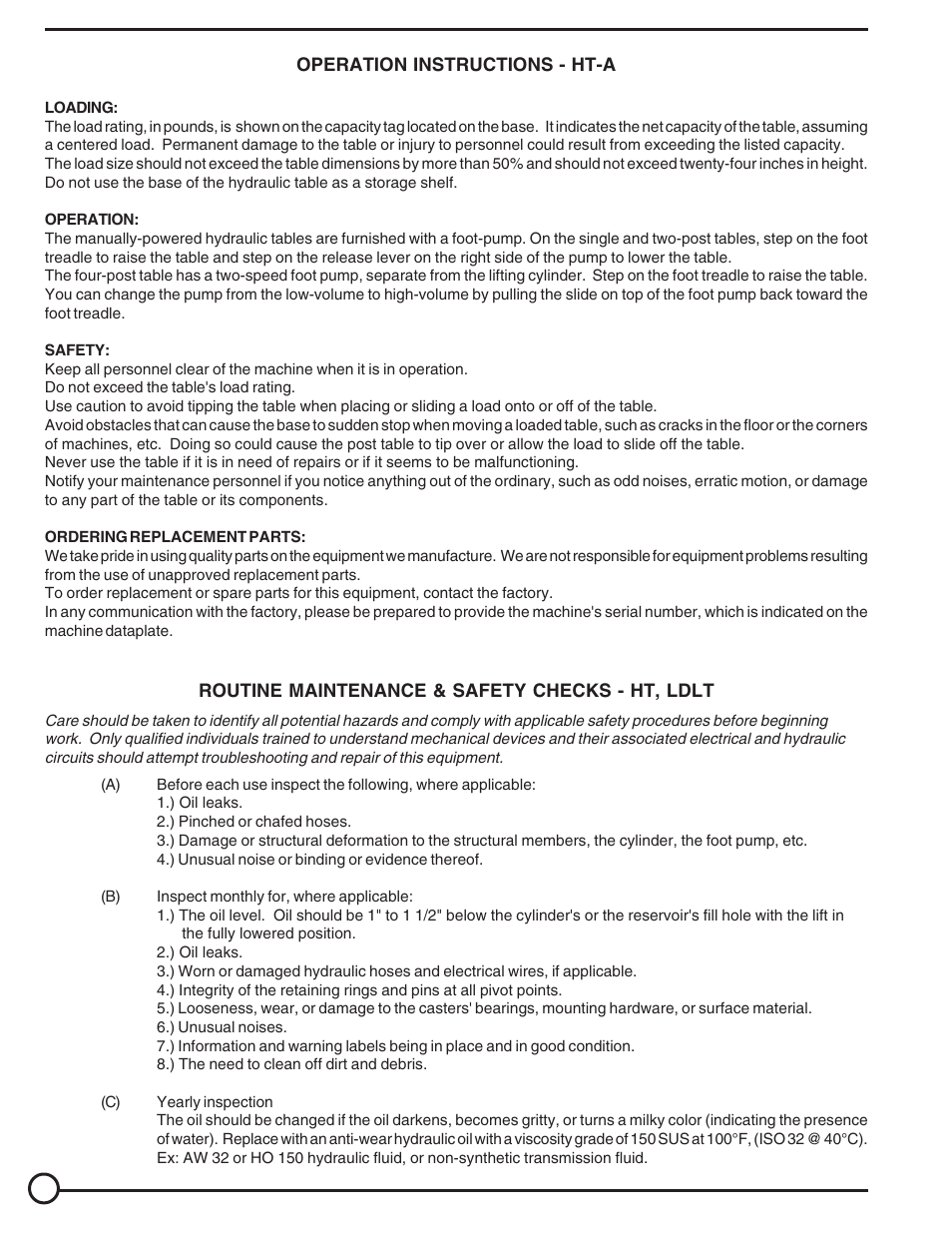 Vestil HT-A User Manual | Page 2 / 4