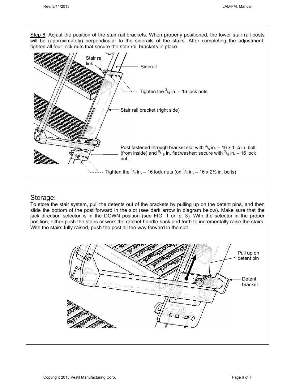 Storage | Vestil LAD-FM User Manual | Page 6 / 7