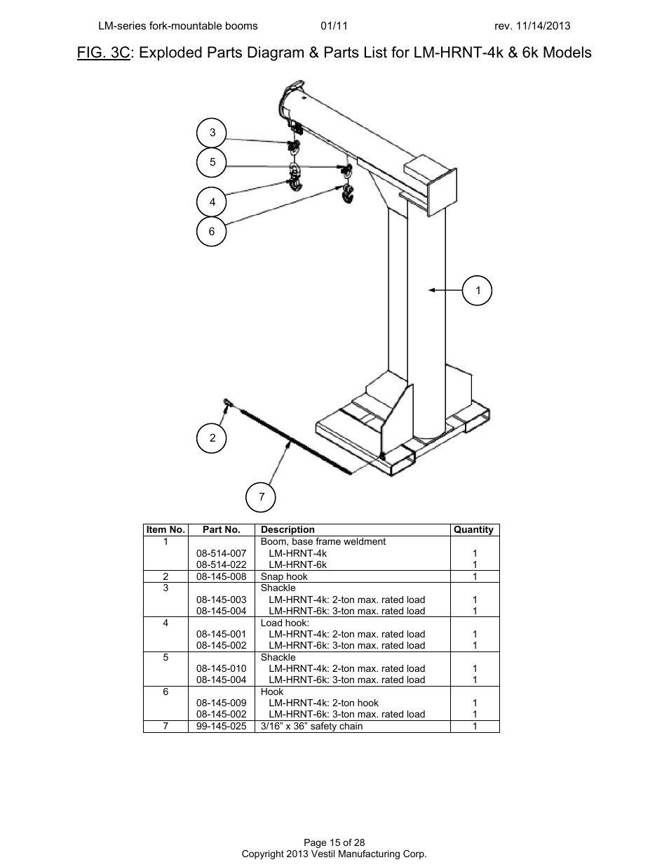 Vestil LM-Boom User Manual | Page 15 / 28