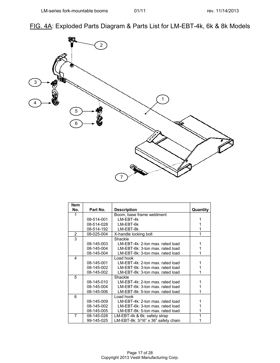 Vestil LM-Boom User Manual | Page 17 / 28