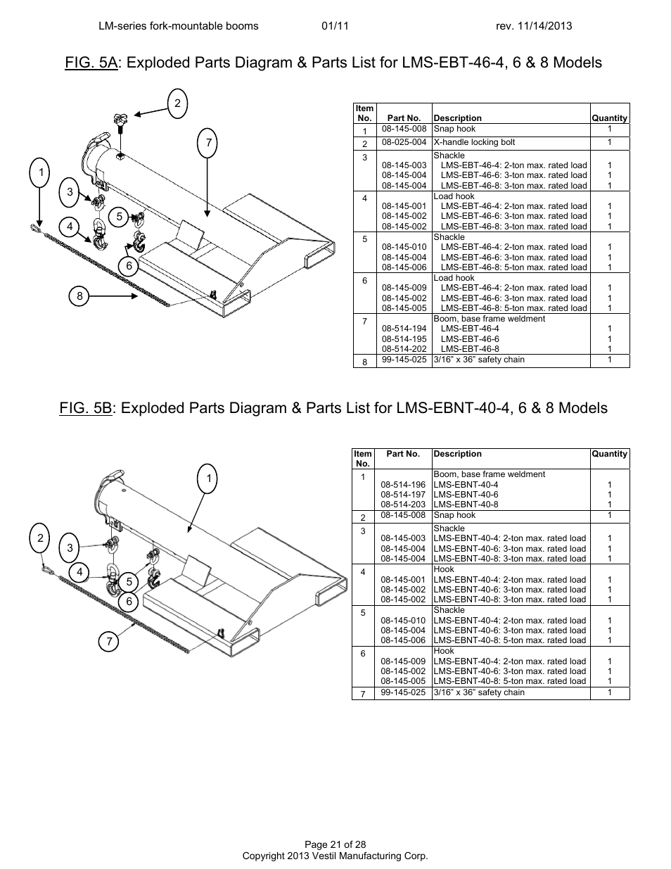 Vestil LM-Boom User Manual | Page 21 / 28