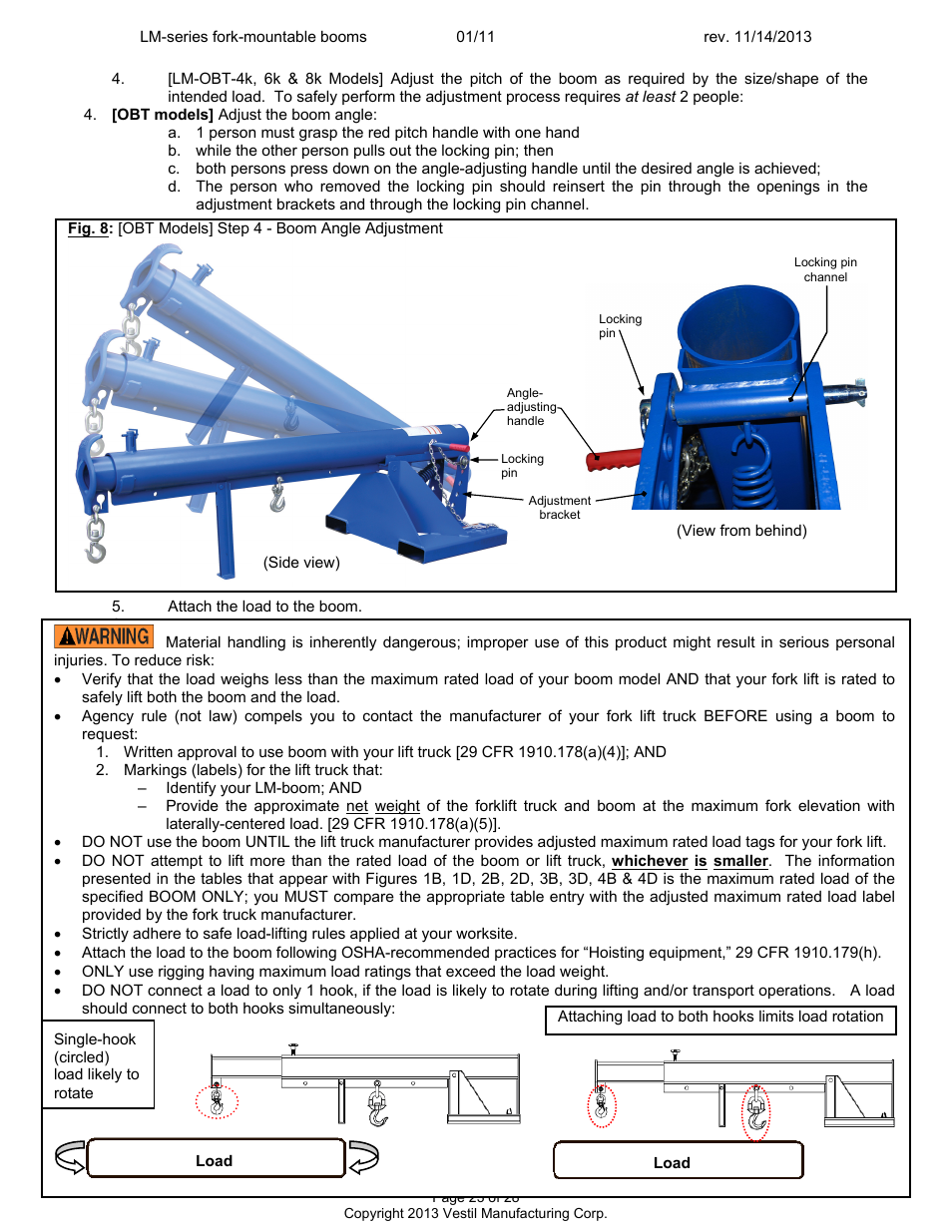 Vestil LM-Boom User Manual | Page 23 / 28