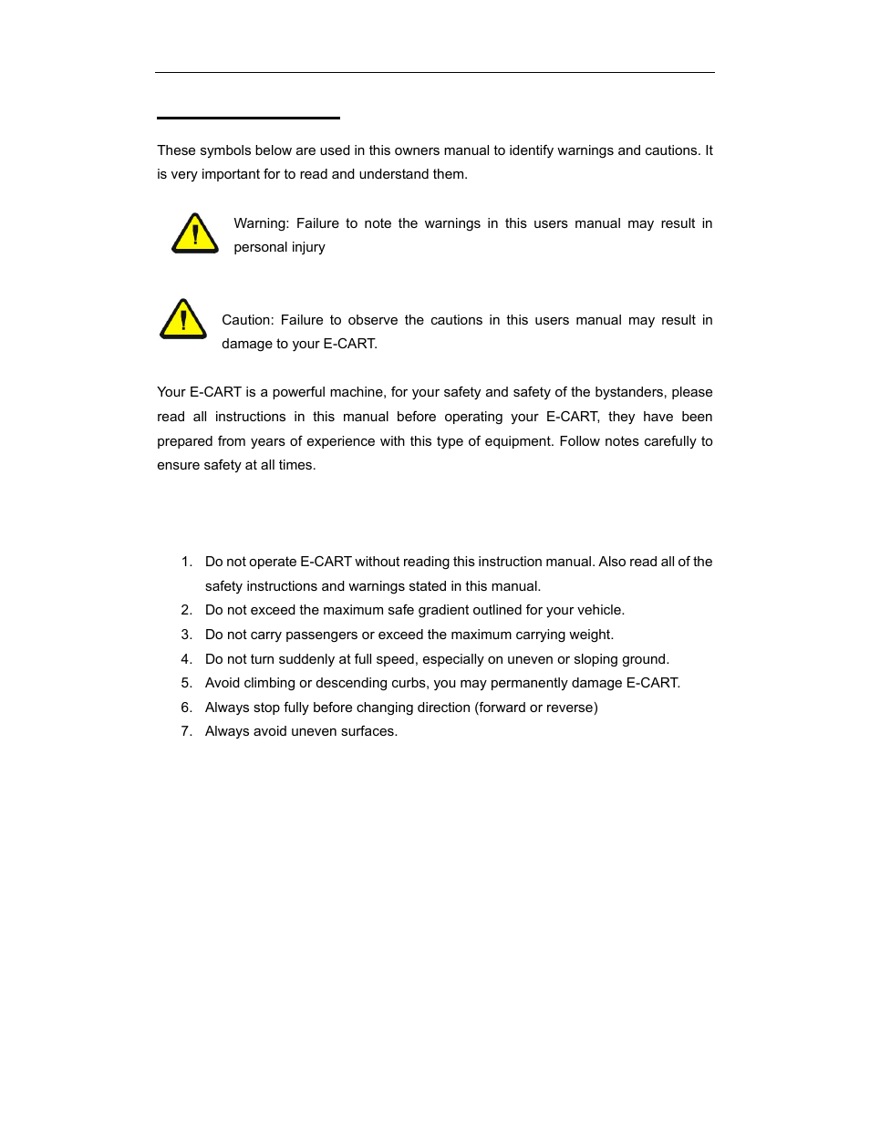 Rules for safe use | Vestil NE-CART User Manual | Page 6 / 38