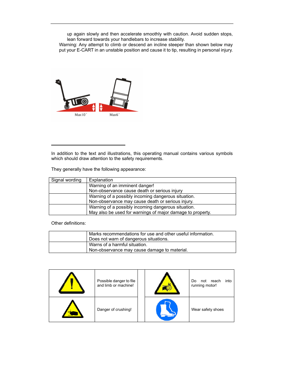 Symbols & pictures | Vestil NE-CART User Manual | Page 8 / 38