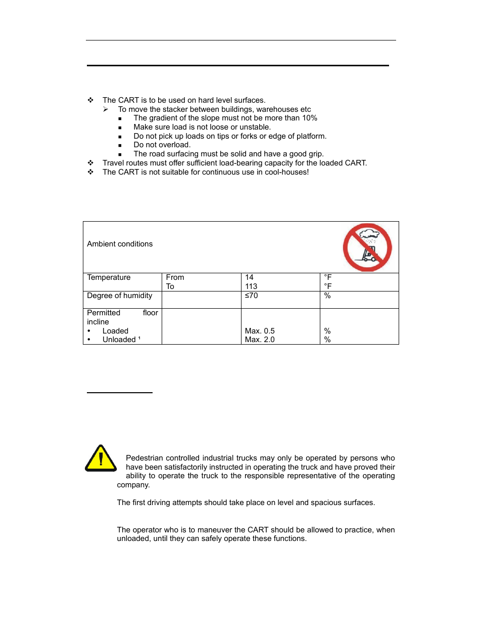 Product description, Operation | Vestil NE-CART User Manual | Page 9 / 38
