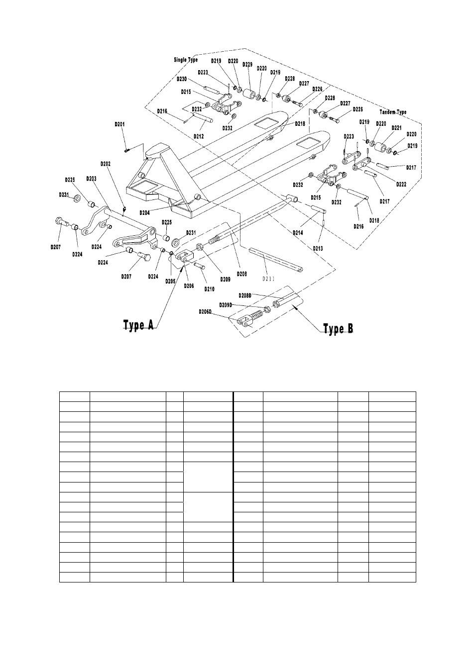 List of fork frame | Vestil PM5-2748-Y User Manual | Page 8 / 11