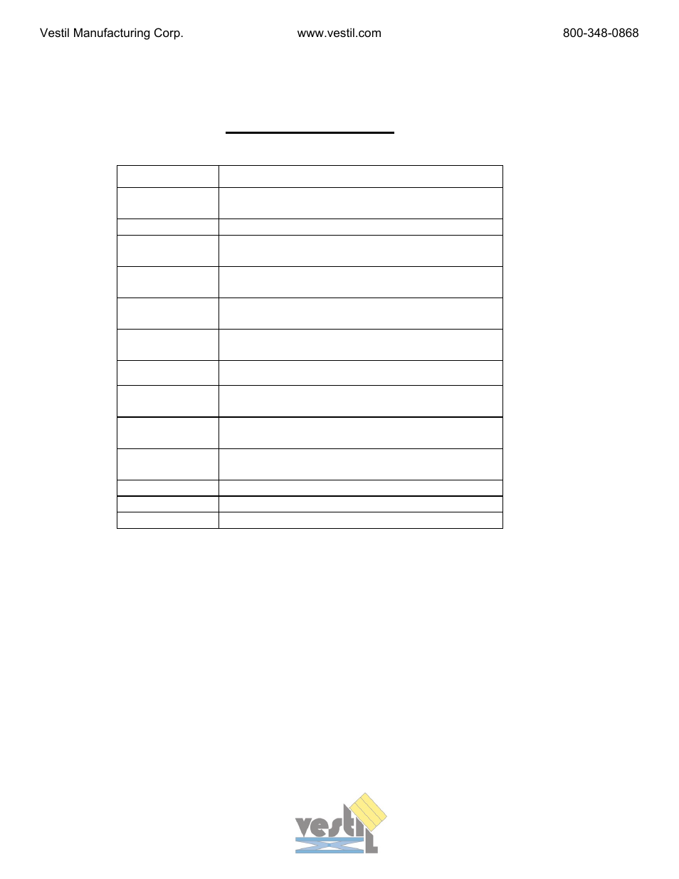 Paper inverter, Technical parameter | Vestil PPI-90 User Manual | Page 8 / 9