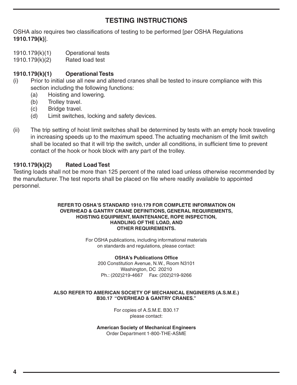 Testing instructions | Vestil SBM series User Manual | Page 4 / 12