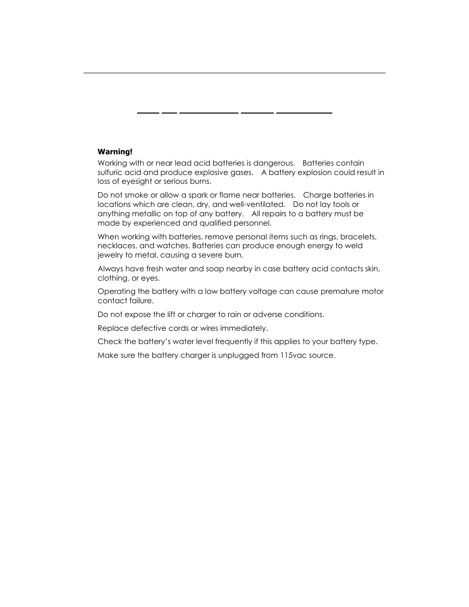 Battery replacement | Vestil S-CB-118 User Manual | Page 23 / 60