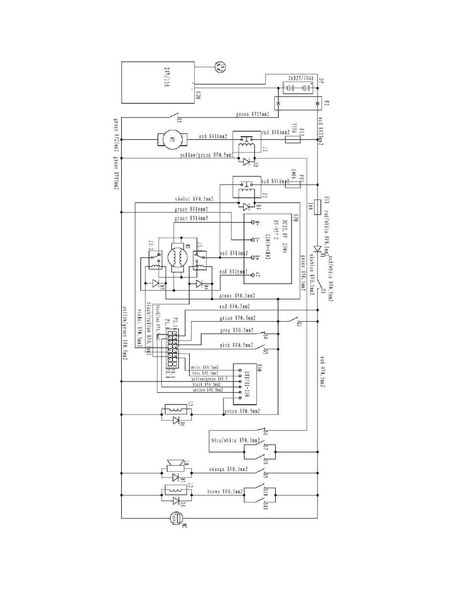 Electrical control diagram | Vestil S-CB-118 User Manual | Page 55 / 60
