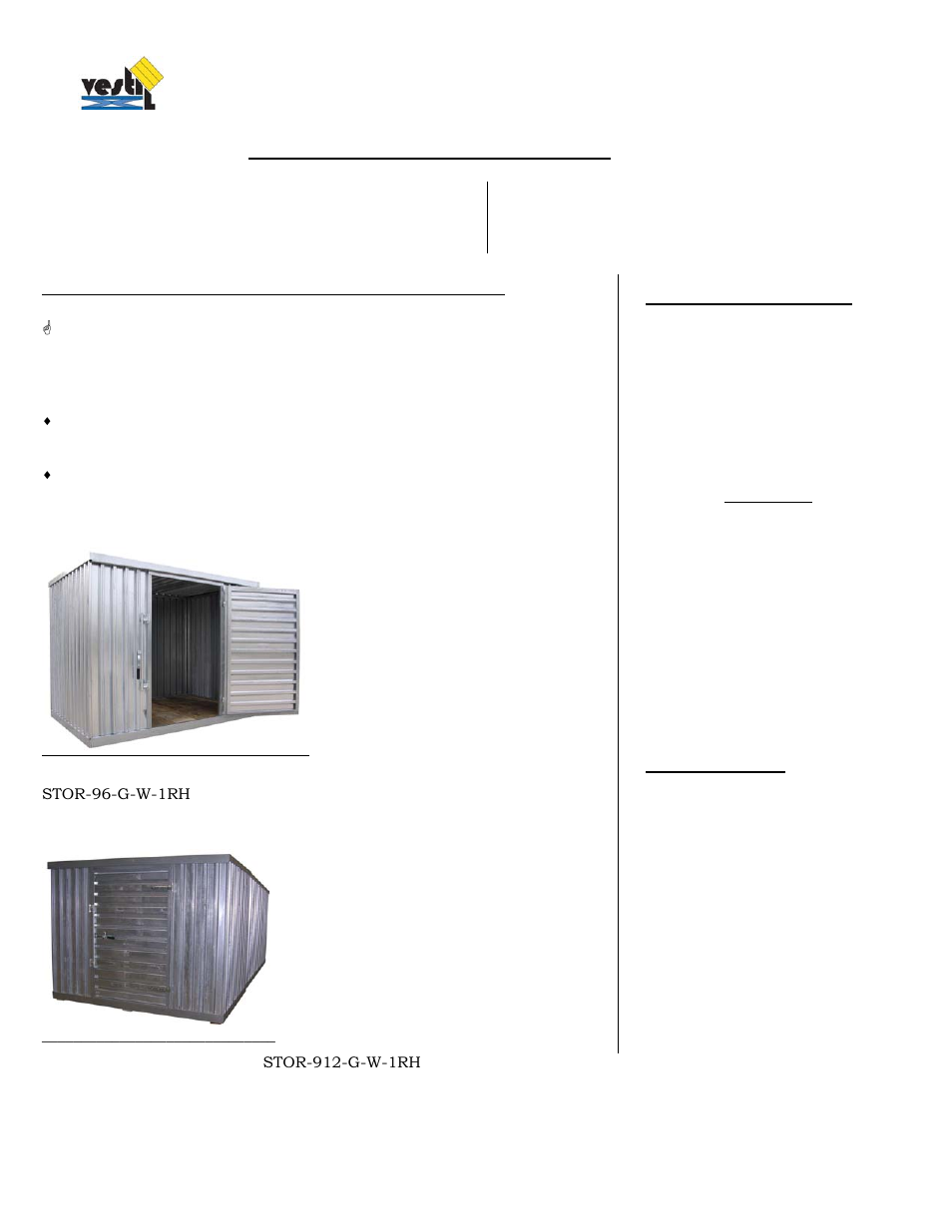 Vestil STOR-96 & 912 User Manual | 20 pages