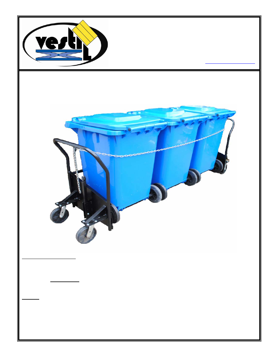 Vestil TH-CART User Manual | 6 pages