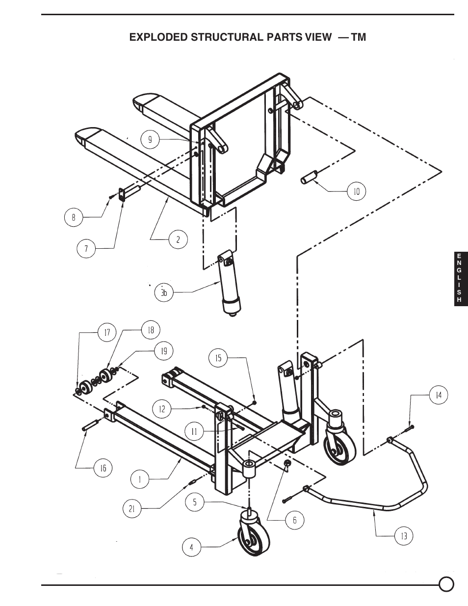 Exploded structural parts view — tm | Vestil TM, TMS User Manual | Page 5 / 19