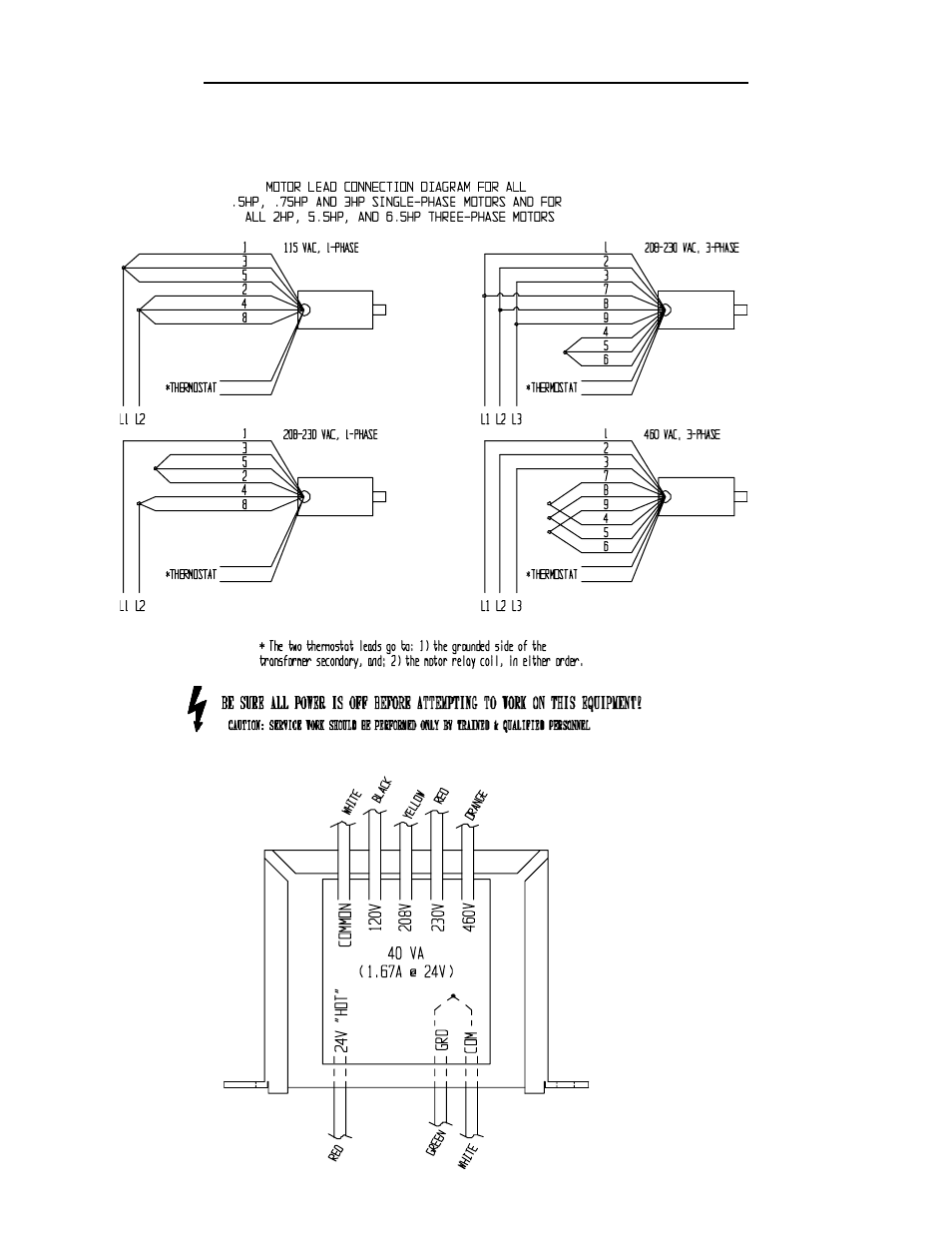 Otor, Ransformer, Onnection | Iagrams | Vestil ZLTT series User Manual | Page 8 / 16