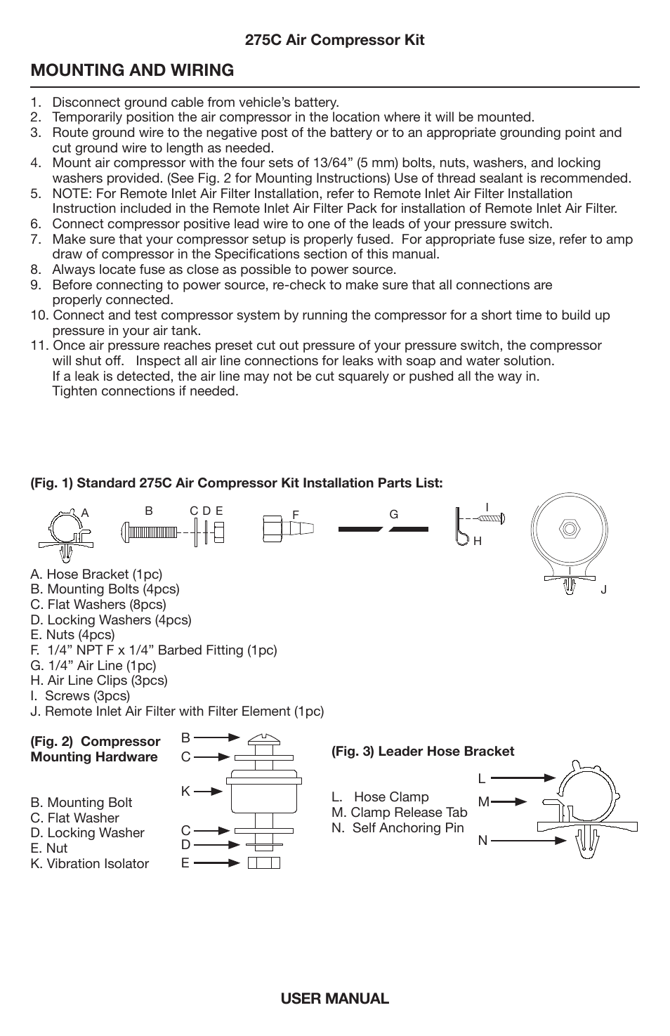 Mounting and wiring | VIAIR 275C User Manual | Page 3 / 8