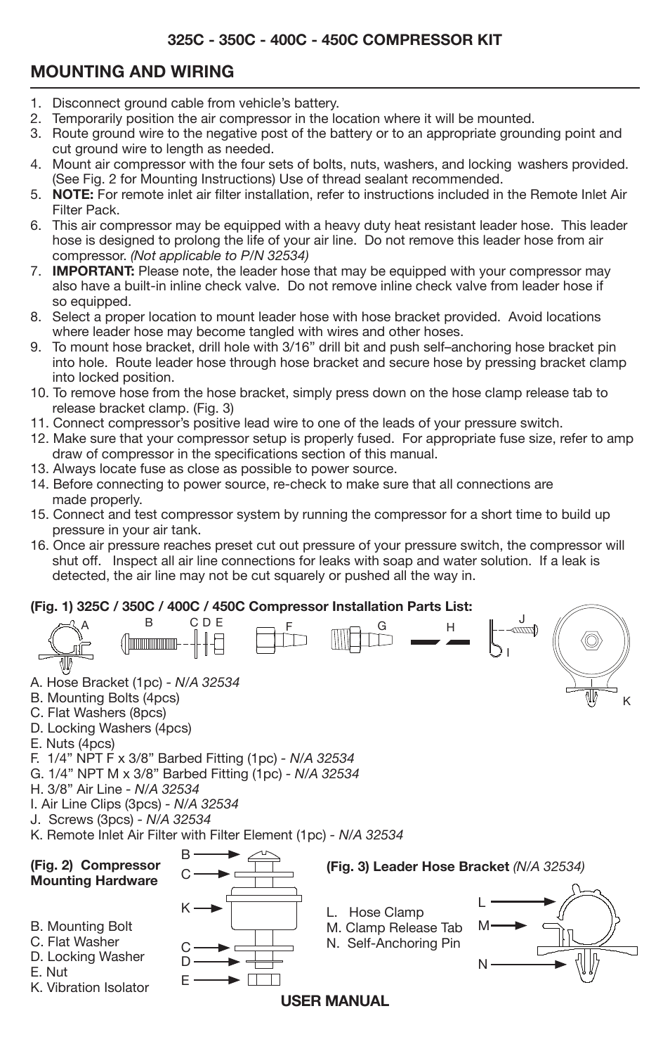 Mounting and wiring | VIAIR 450C User Manual | Page 3 / 8