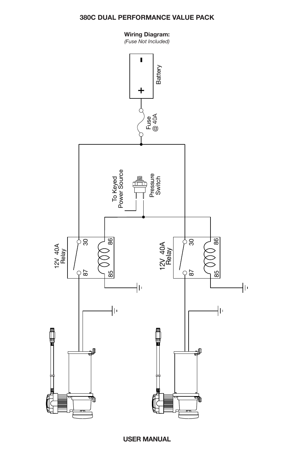 Dual “c” model compressor wiring diagram | VIAIR 380C Dual User Manual | Page 7 / 8