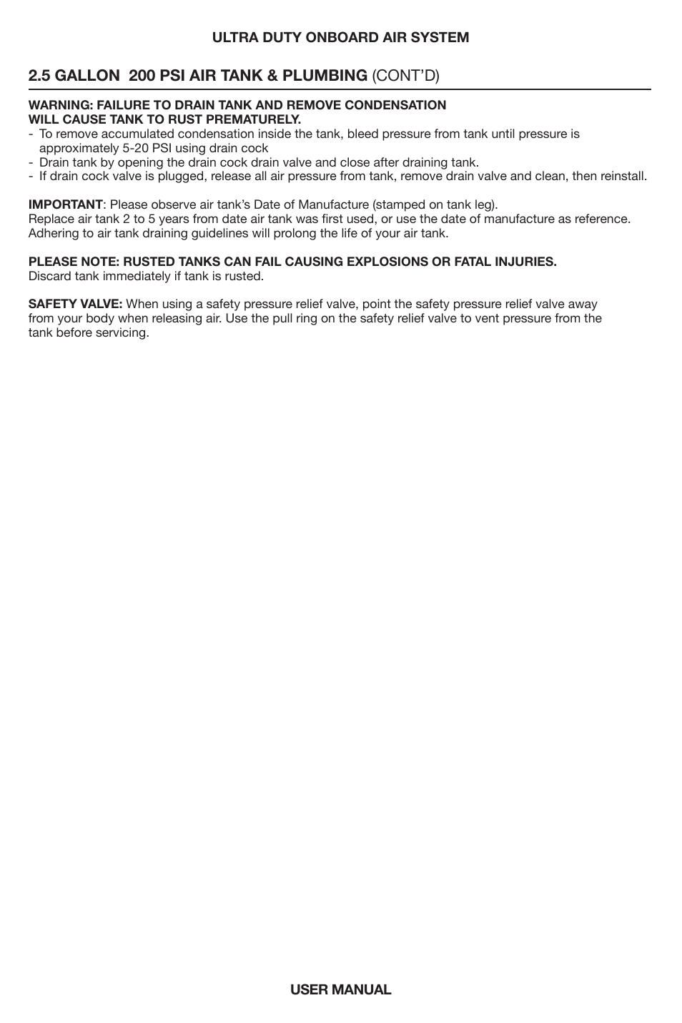 5 gallon 200 psi air tank & plumbing (cont’d) | VIAIR Ultra Duty OBA User Manual | Page 4 / 11