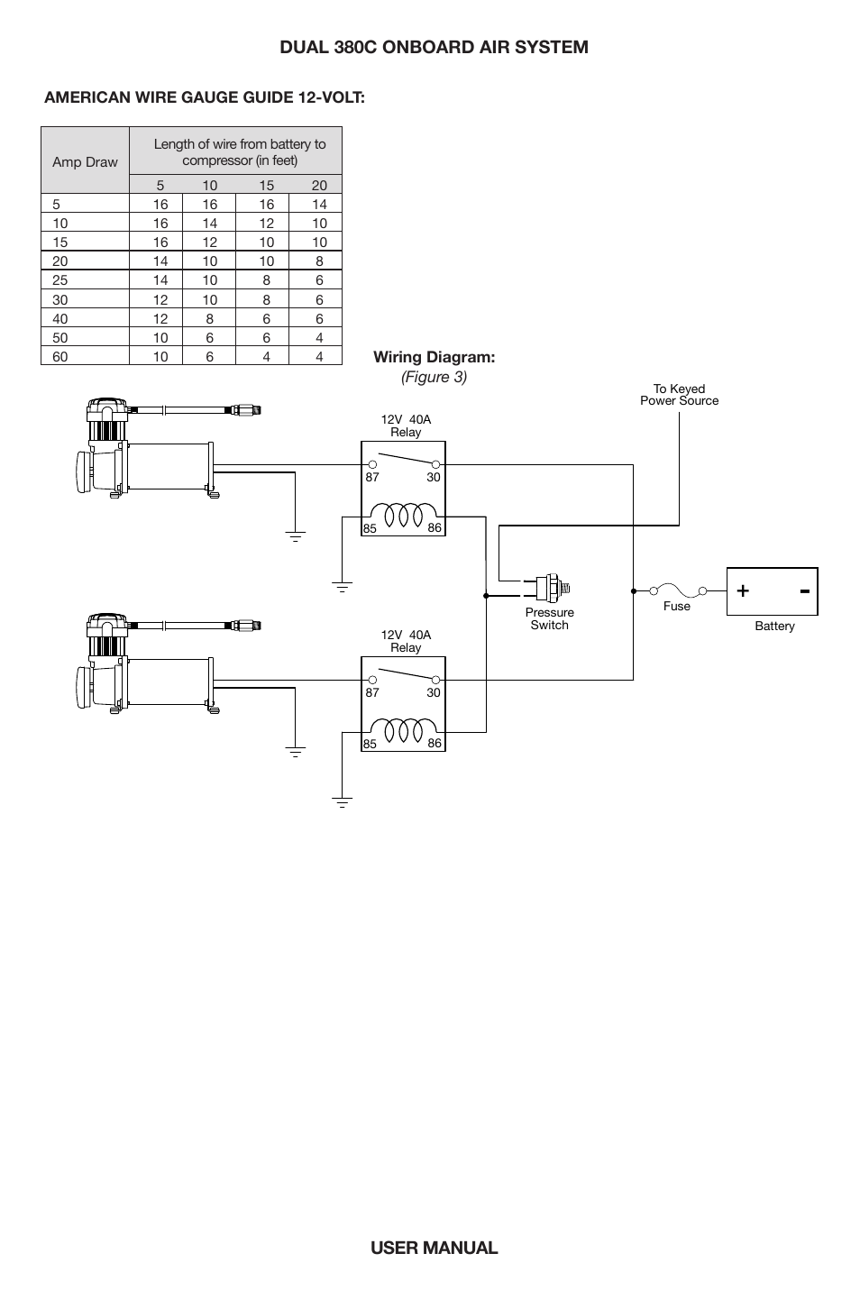 User manual, Dual 380c onboard air system | VIAIR Dual 380C OBA User Manual | Page 11 / 12