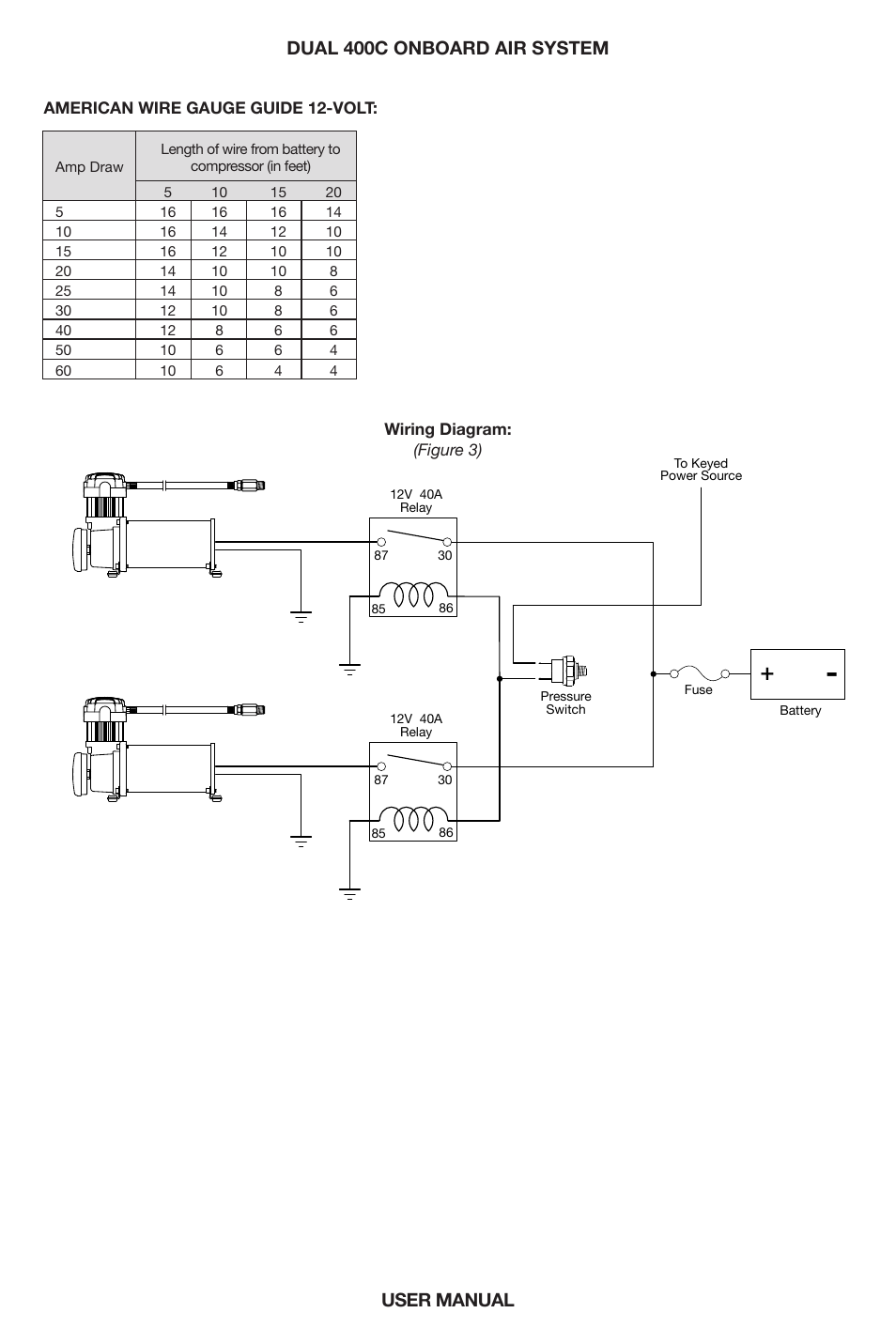 User manual, Dual 400c onboard air system | VIAIR Dual 400C OBA User Manual | Page 11 / 12