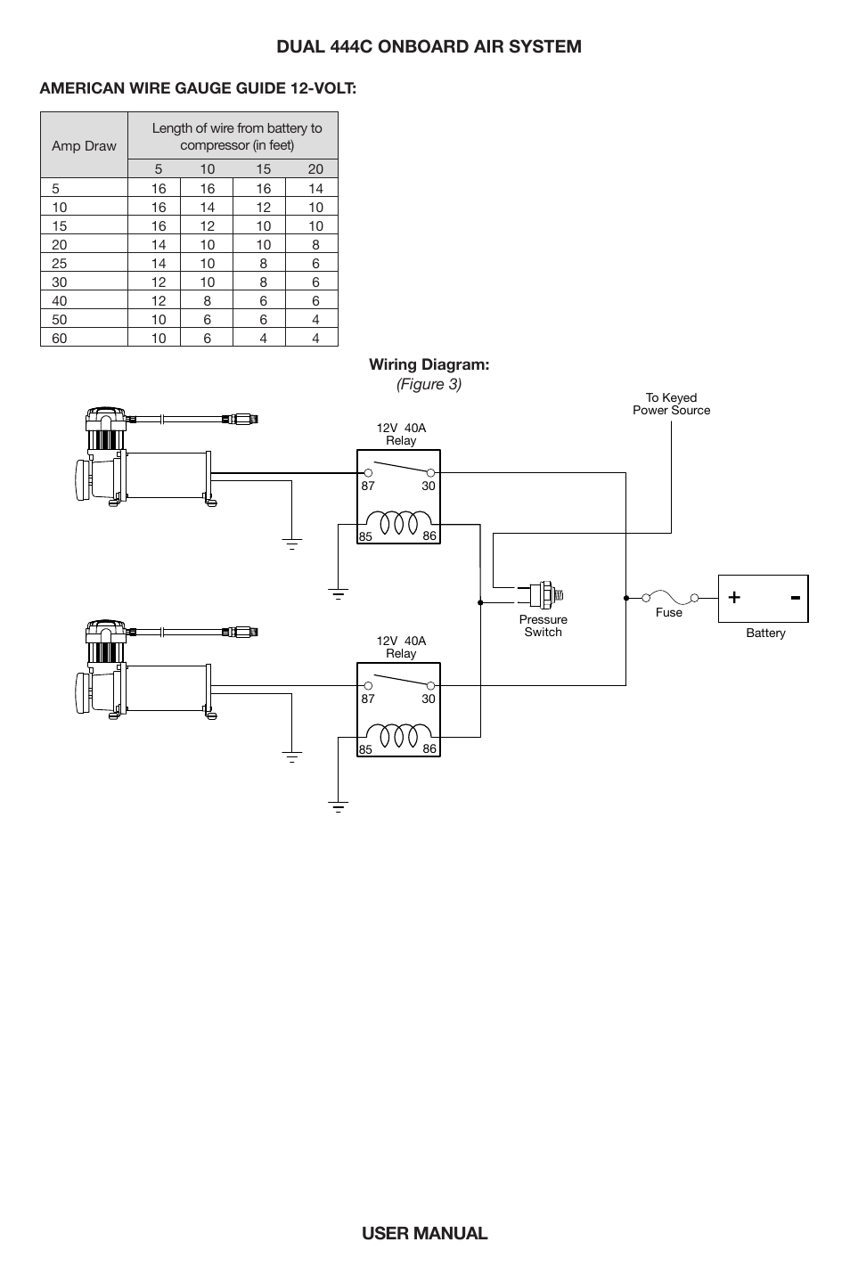 User manual, Dual 444c onboard air system | VIAIR Dual 444C OBA User Manual | Page 11 / 12