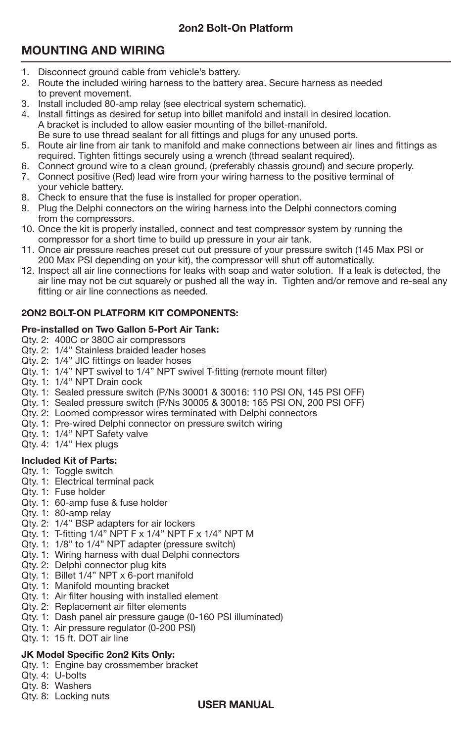 Mounting and wiring | VIAIR High-Pressure (Universal) User Manual | Page 3 / 8