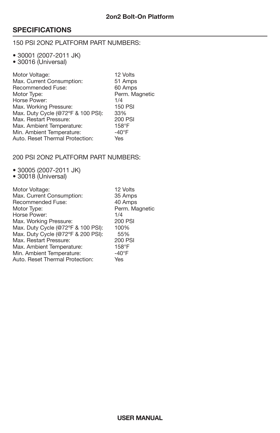 Specifications | VIAIR High-Pressure (Universal) User Manual | Page 5 / 8