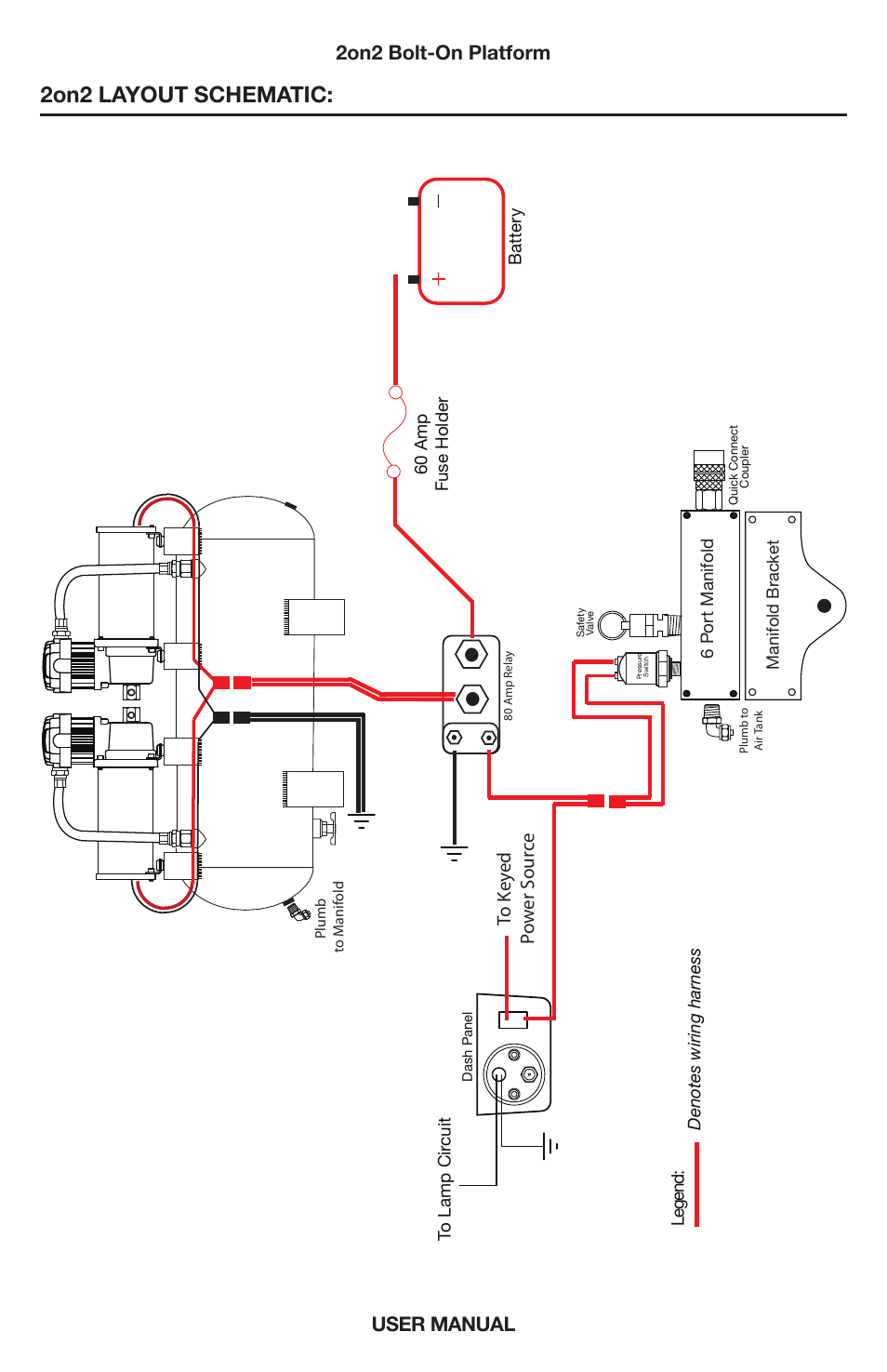 2on2 layout schematic, User manual 2on2 bolt-on platform | VIAIR High-Pressure (Universal) User Manual | Page 6 / 8