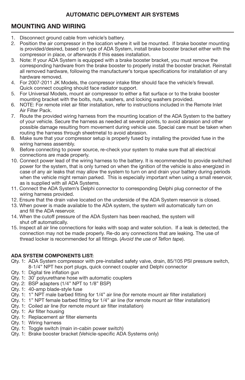 Mounting and wiring | VIAIR Constant Duty (Universal) User Manual | Page 3 / 8