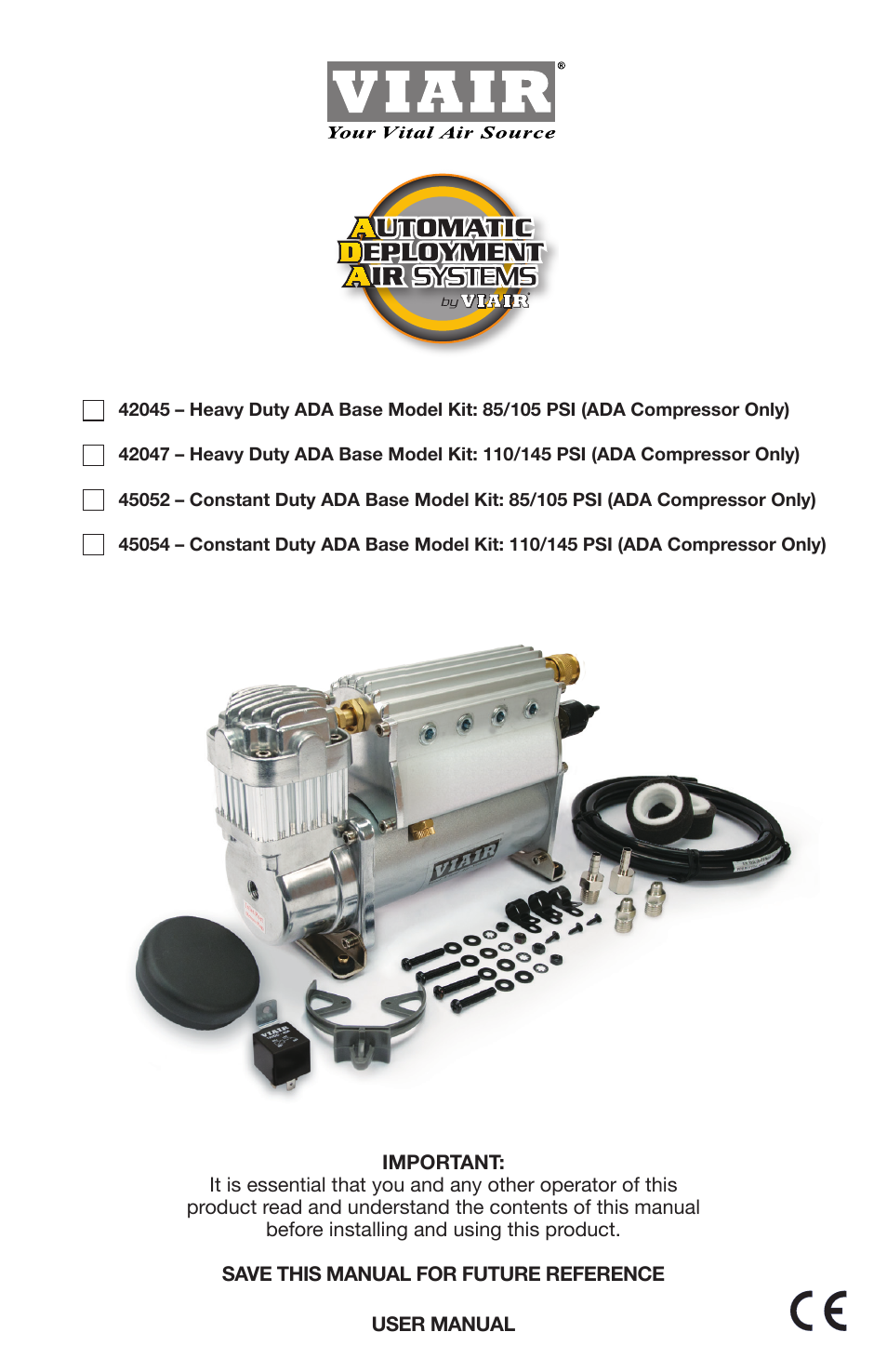 VIAIR Constant Duty (Base Model Kit) User Manual | 8 pages