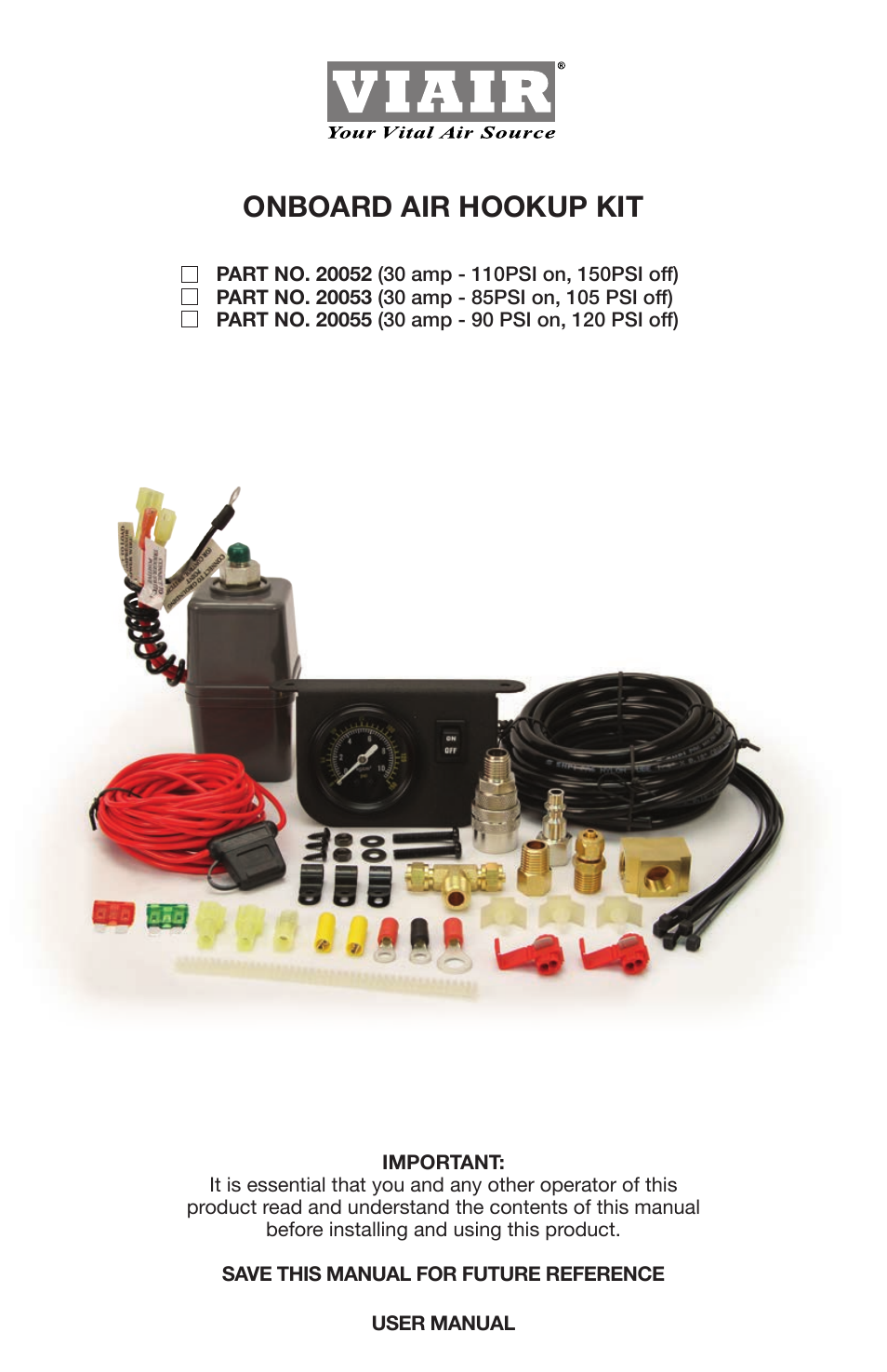 VIAIR Onboard Air Hookup Kit User Manual | 10 pages