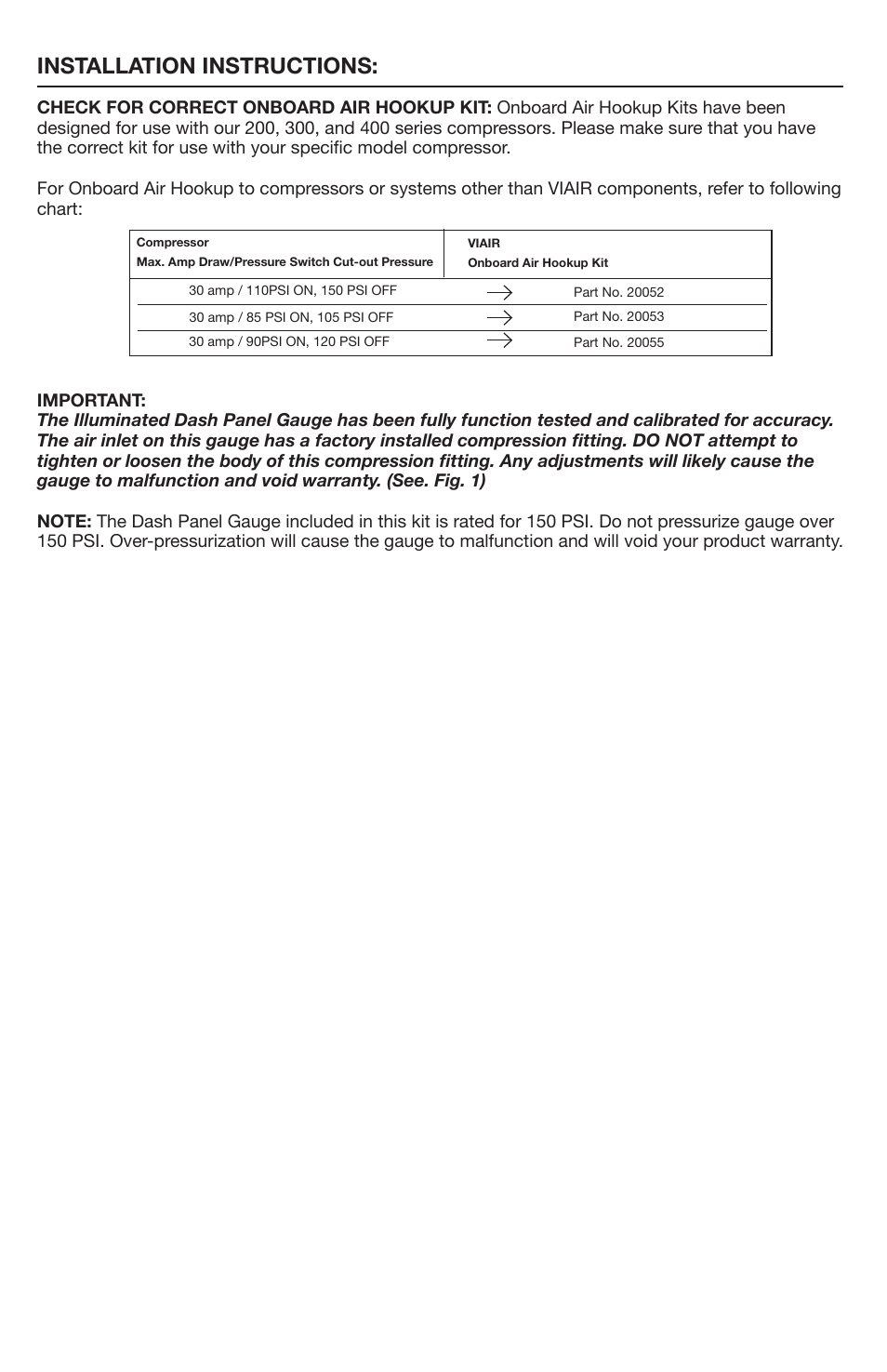 Installation instructions | VIAIR Onboard Air Hookup Kit User Manual | Page 3 / 10