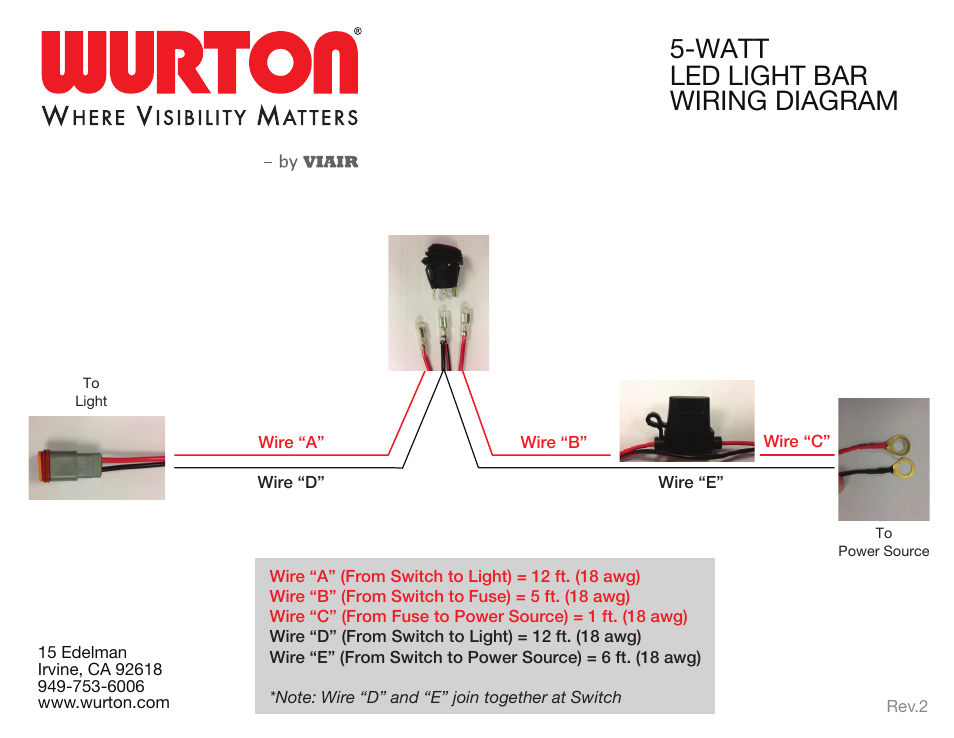 VIAIR LED Light Bars 5-Watt User Manual | 1 page