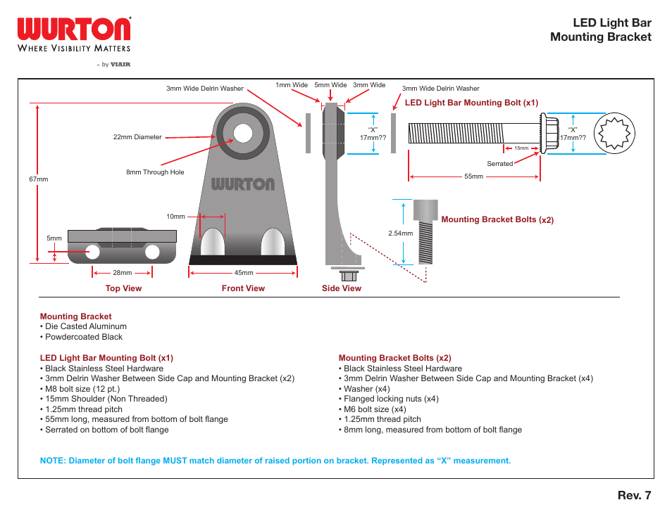 VIAIR Flat Surface Mounting Bracket User Manual | 1 page