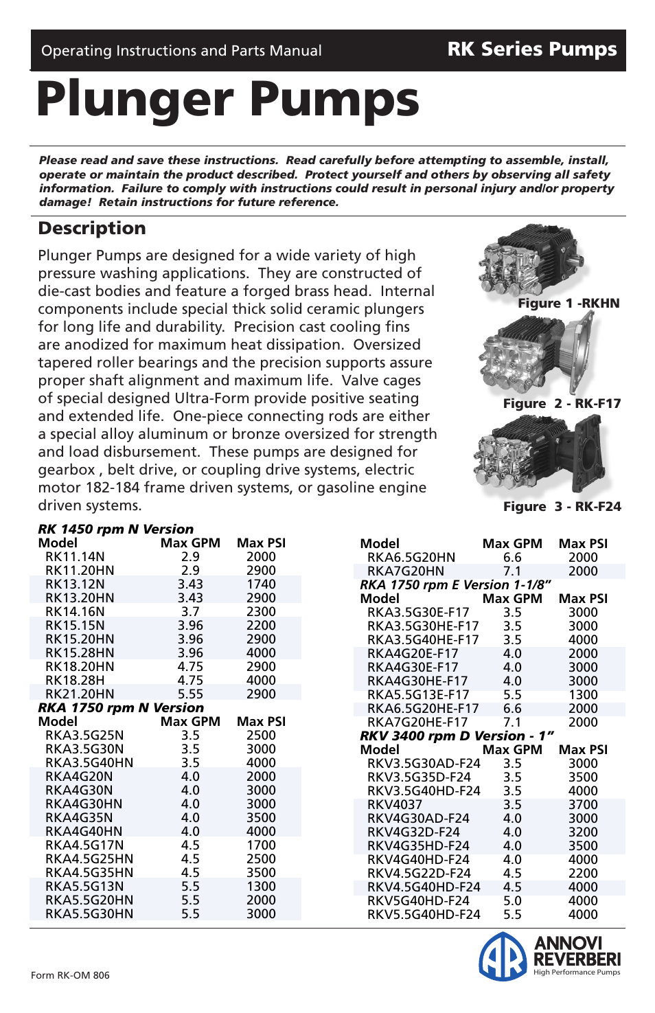 Vortexx RK Series User Manual | 21 pages